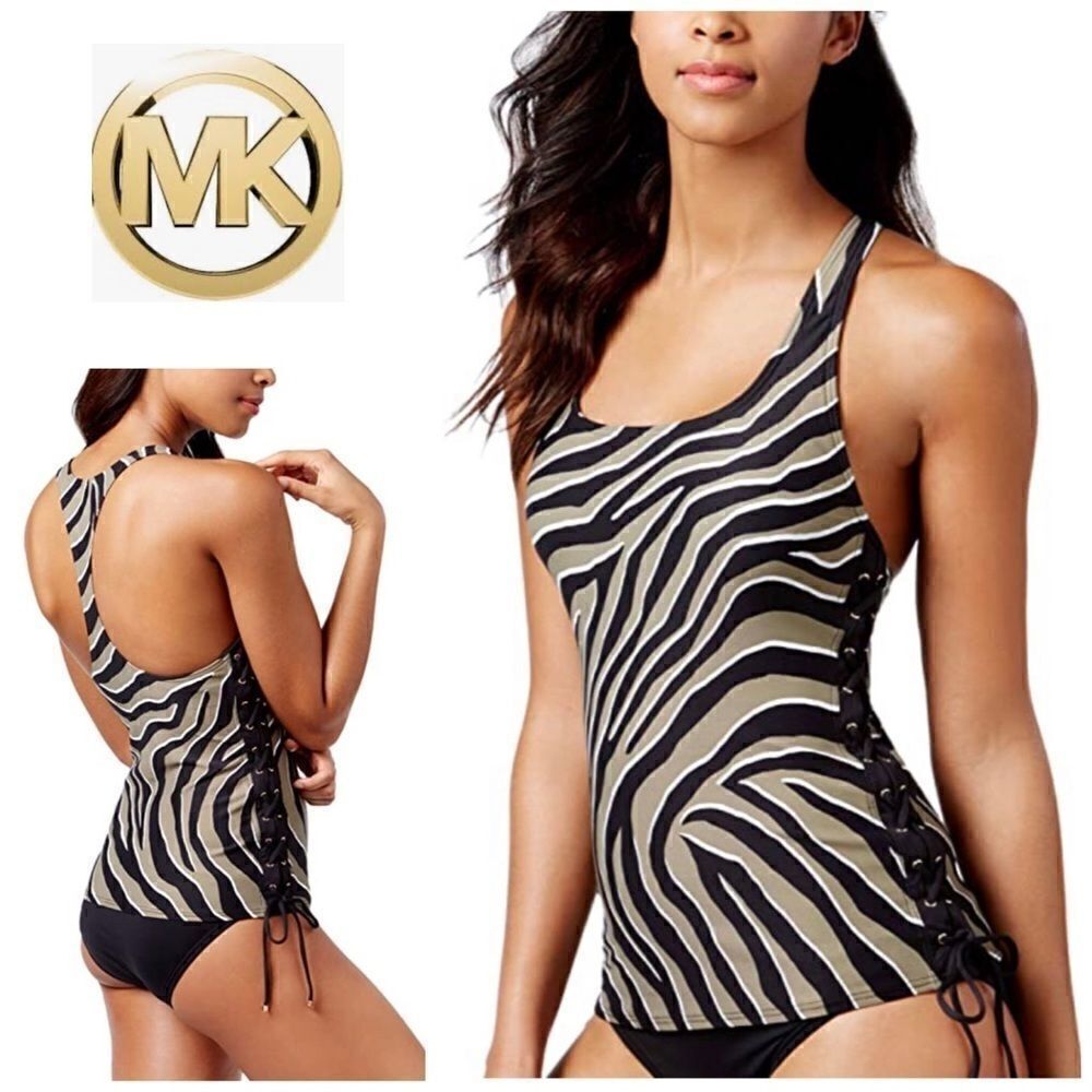 Michael Kors animal print tankini top. Small. NWT